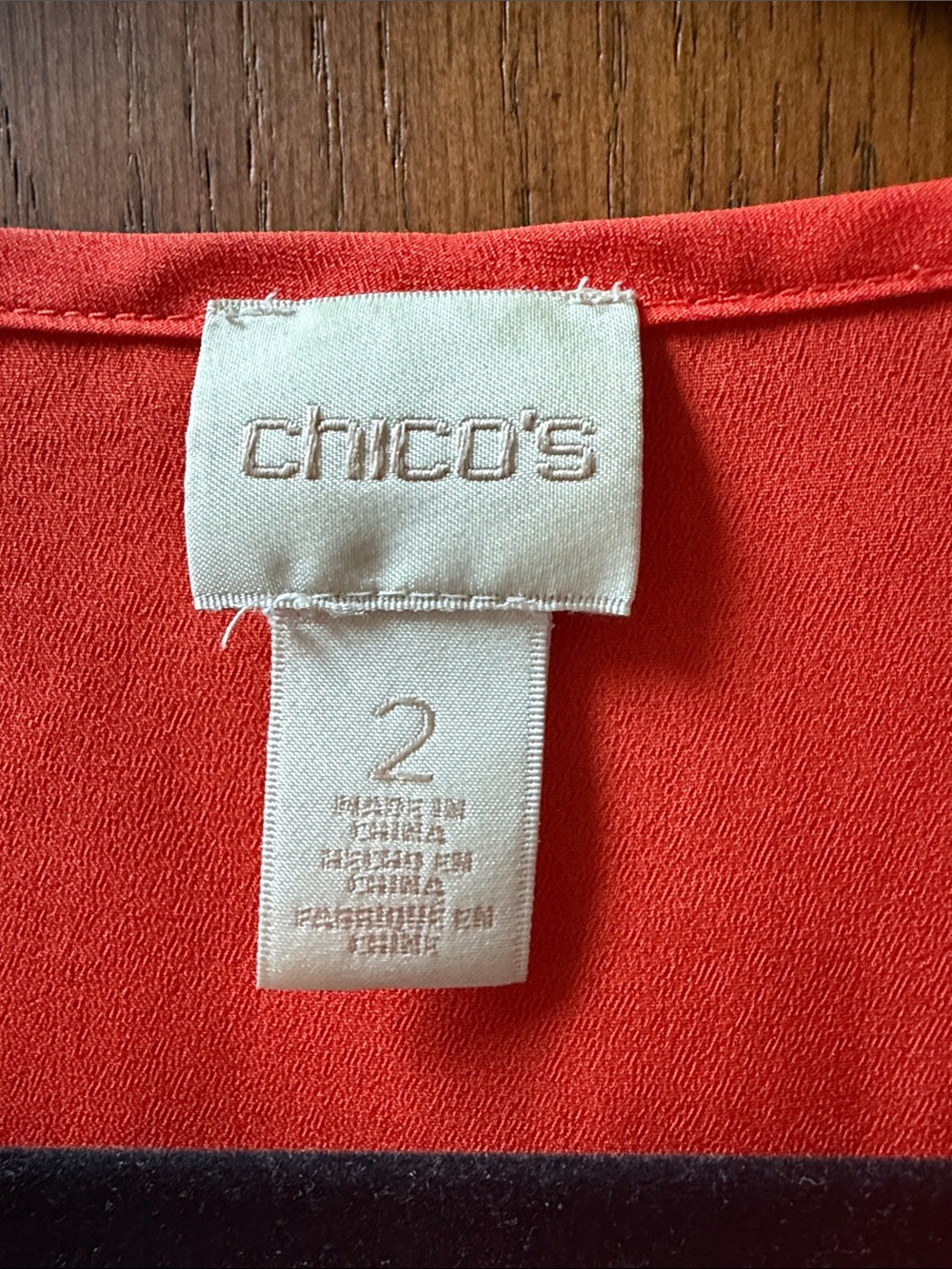Chico's V-Neck Tie-Hem Blouse in Vibrant Orange - Picture 3 of 3